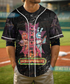 Alternative view of Vintage Five Nights At Freddy's Vintage Baseball Jersey, FNAF T-Shirt