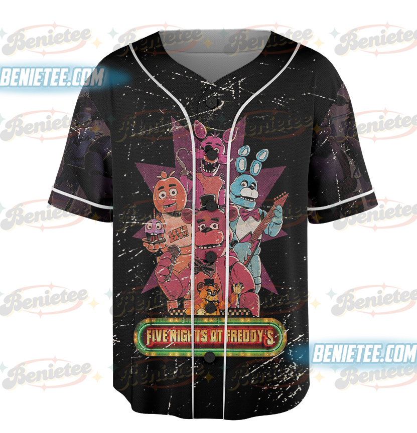 Vintage Five Nights At Freddy's Vintage Baseball Jersey, FNAF T-Shirt - Image 4