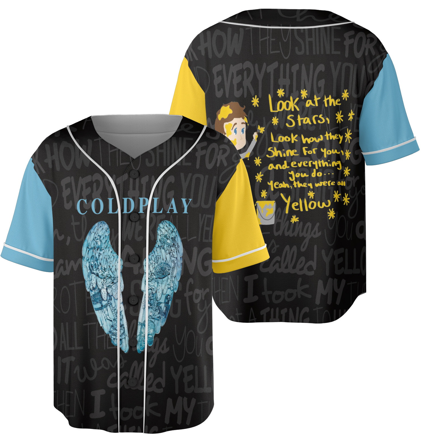 COLDPLAY English Rock Band Baseball Jersey - Image 3