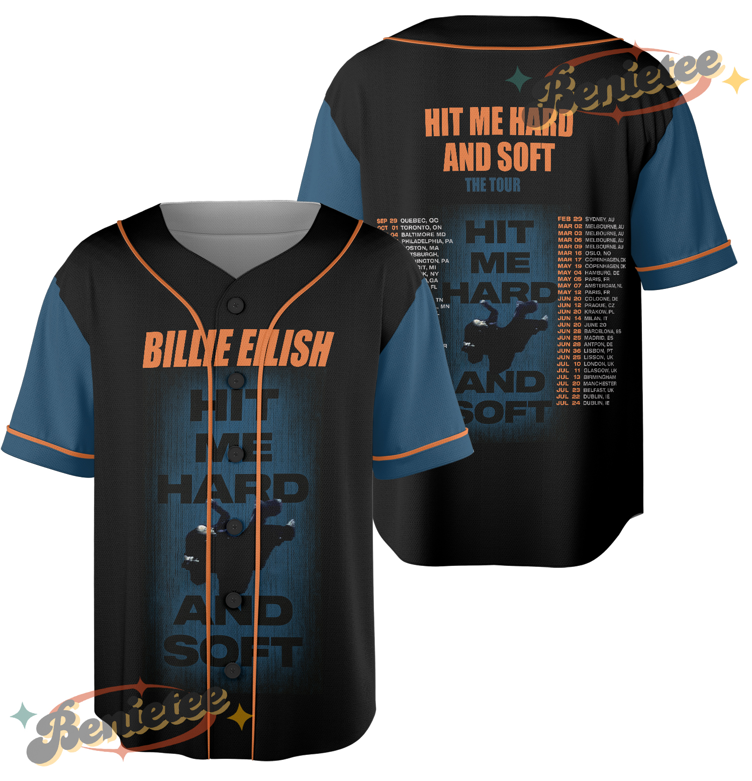 Billie Hit Me Hard And Soft The Tour Baseball Jersey - Image 3