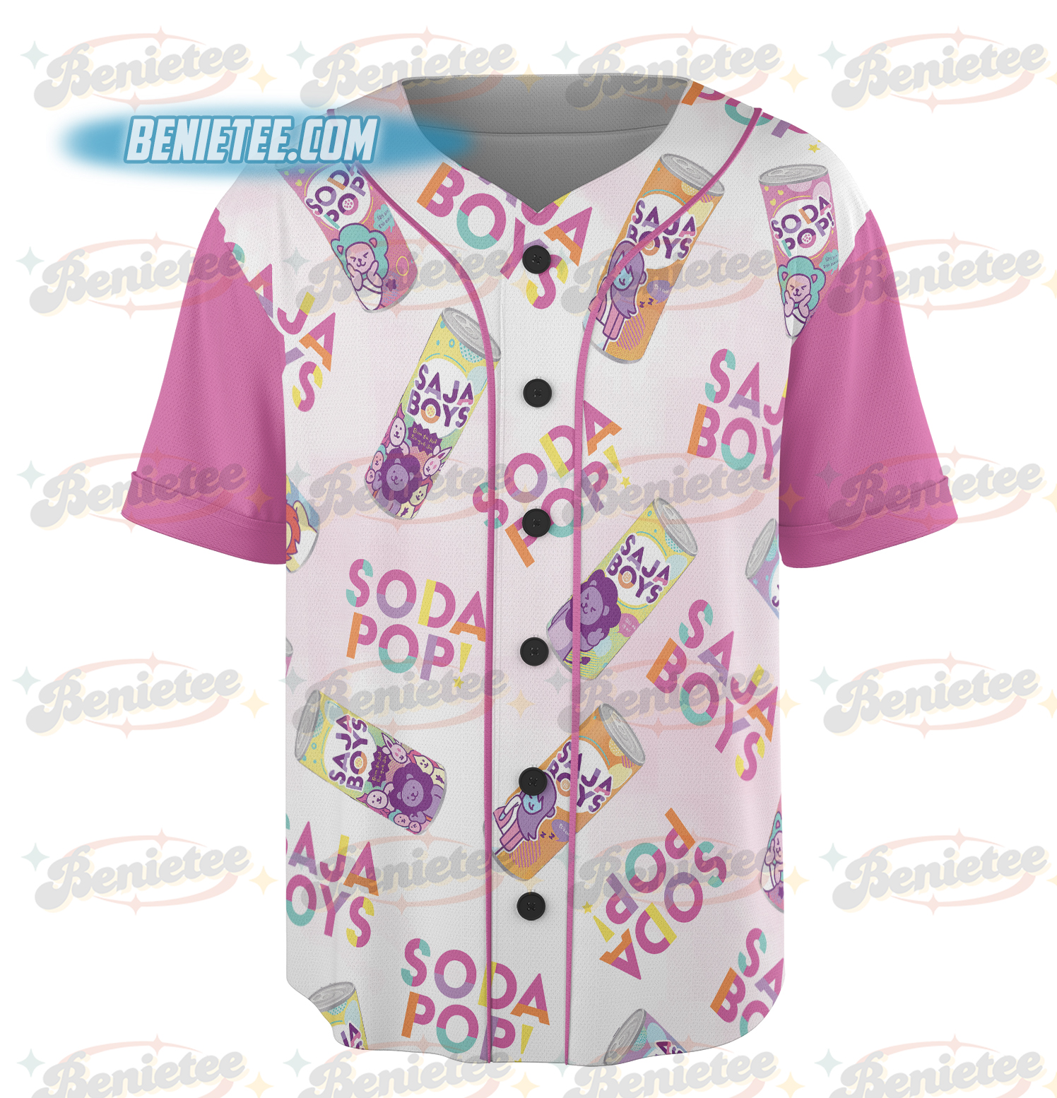 Saja Boys Soda Pop KPDH Baseball Jersey, Kpop Hunter Huntrix Tee - Image 2