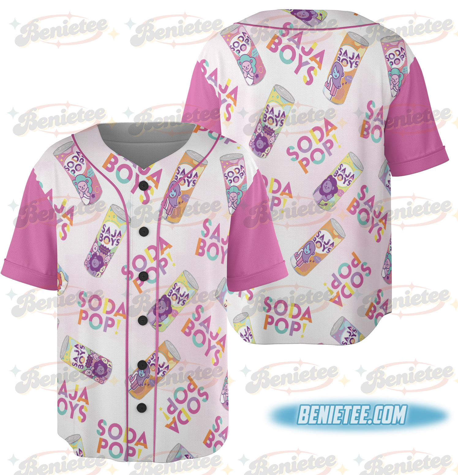 Saja Boys Soda Pop KPDH Baseball Jersey, Kpop Hunter Huntrix Tee - Image 3