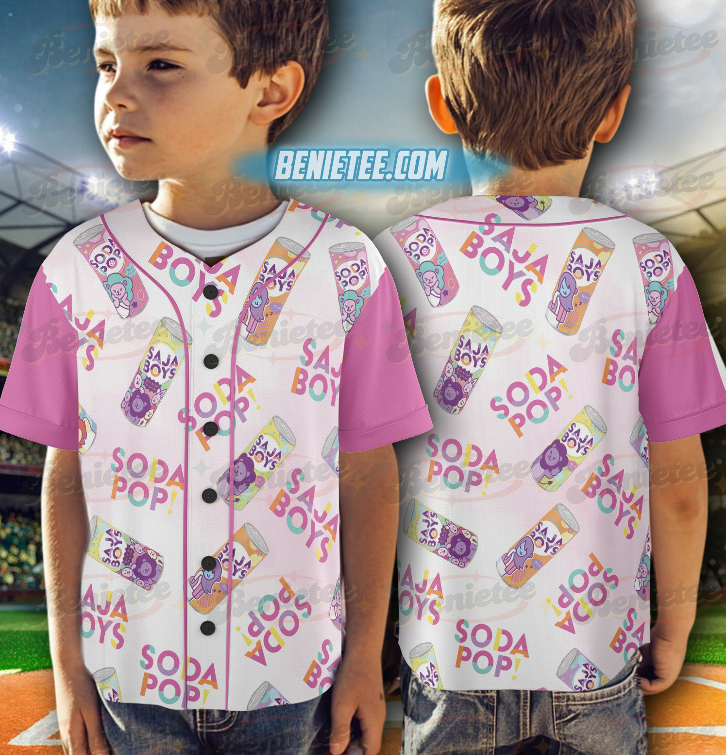 Saja Boys Soda Pop KPDH Baseball Jersey, Kpop Hunter Huntrix Tee - Image 5