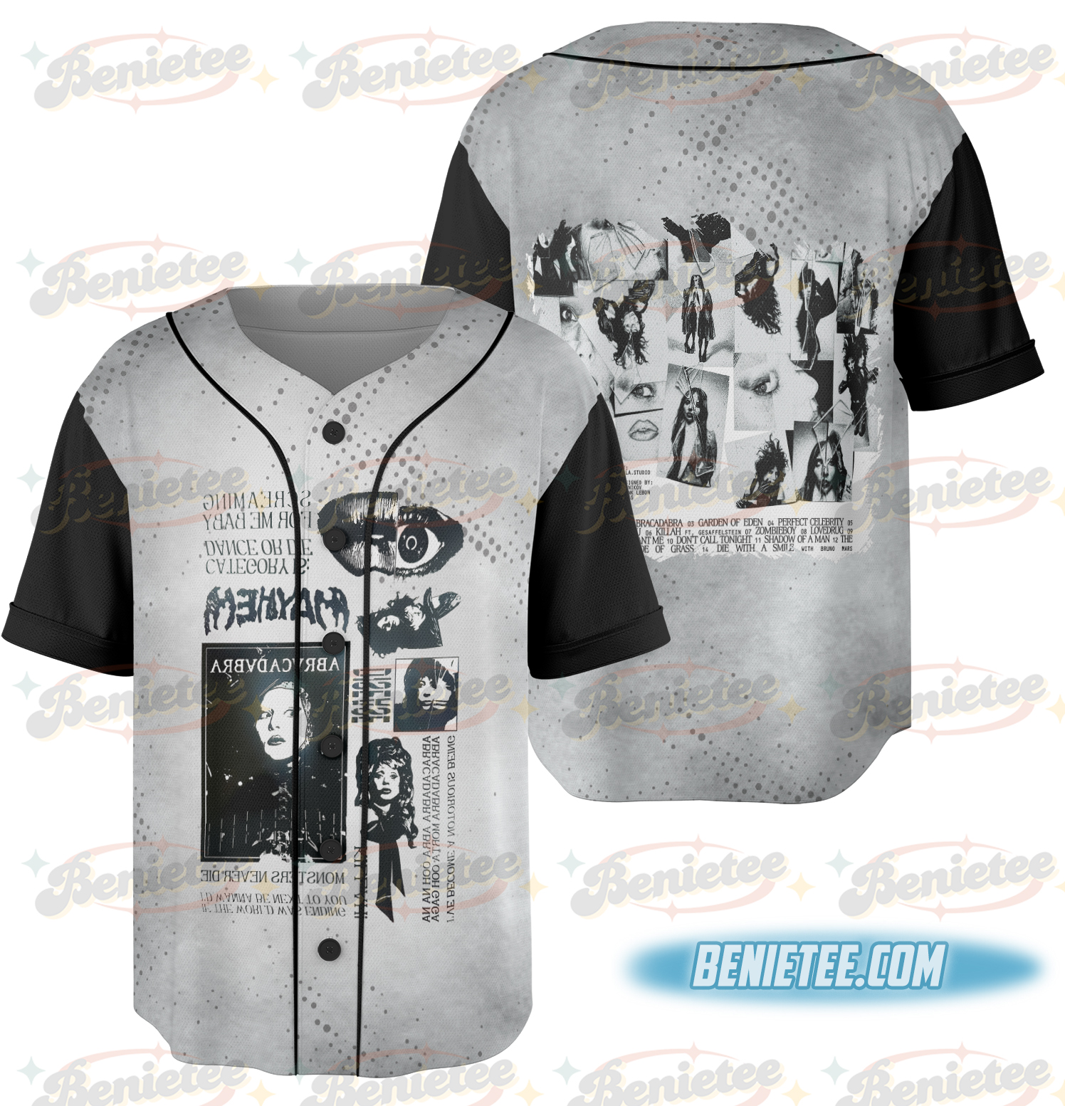 Vintage Lady Gaga Mayhem 2025 New Album Baseball Jersey - Image 3