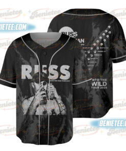 Russ Wild Tour Shirt, Russ 2025 Concert Baseball Jersey, Into the Wild Tour Tee with Cash Stack