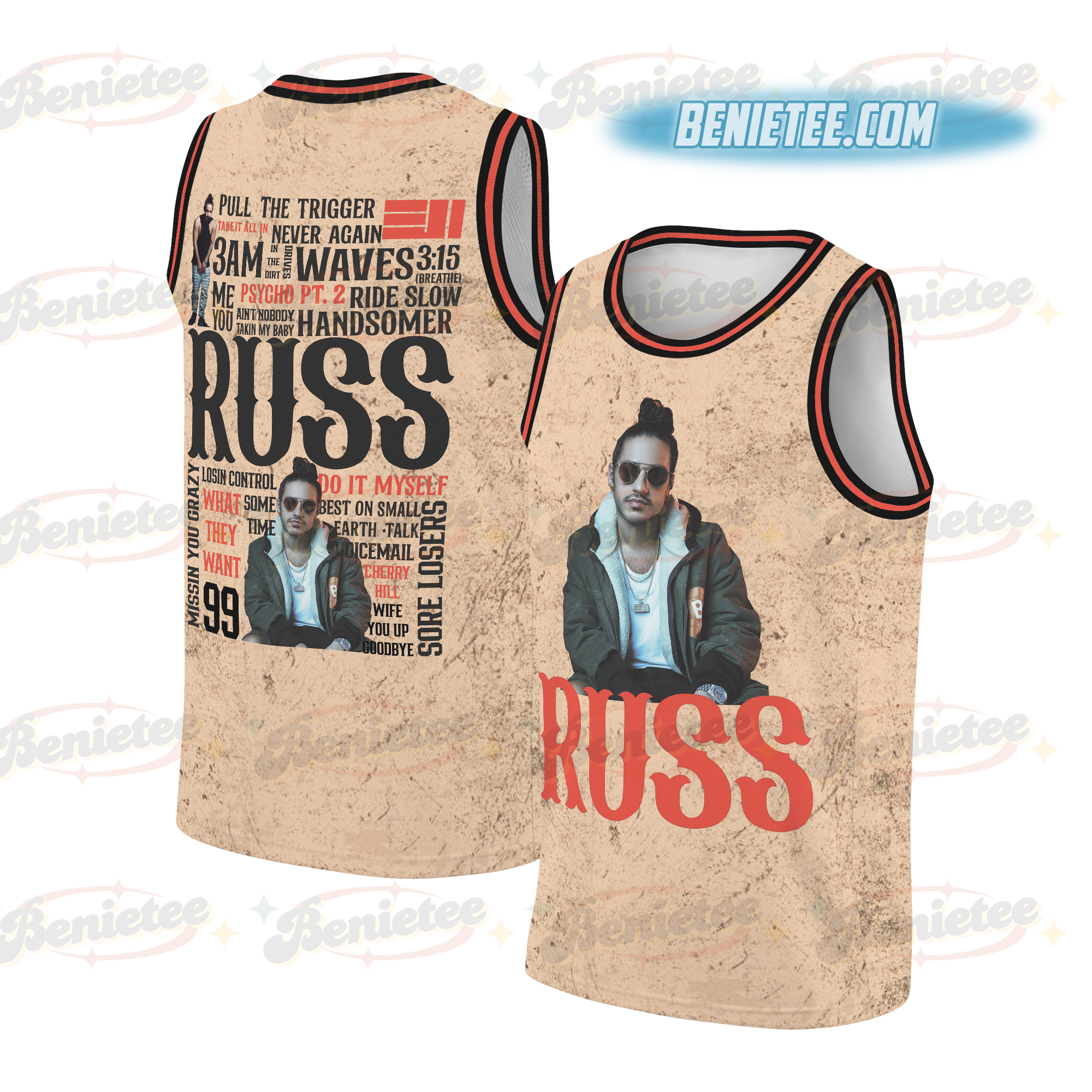 Vintage Russ 2025 Concert Basketball Jersey, Wild Album Russ Jersey