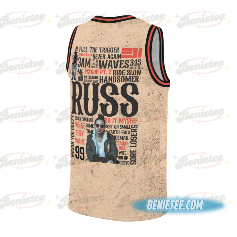 Alternative view of Vintage Russ 2025 Concert Basketball Jersey, Wild Album Russ Jersey