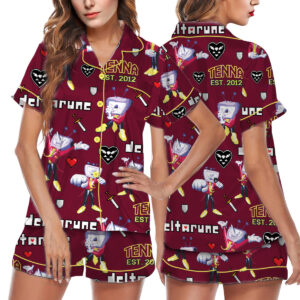 Tenna Deltarune Game Matching Pajamas Set Short, Tenna It’s TV Time Pajamas, Deltarune Video Game Tee, Deltarune Costume