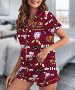 Alternative view of Tenna Deltarune Game Matching Pajamas Set Short, Tenna It’s TV Time Pajamas, Deltarune Video Game Tee, Deltarune Costume
