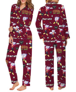 Alternative view of Tenna Deltarune Game Matching Pajamas Set Long, Tenna It’s TV Time Pajamas, Deltarune Video Game Tee, Deltarune Costume