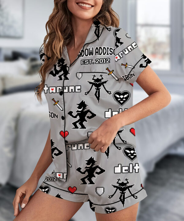 Shadown Addison Deltarune Game Short Pajamas Set, Shadown Addison It’s TV Time Meme Tee, DTG Video Game, Unisex Gamer Matching Gift Shirt