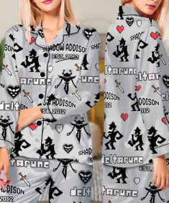 Shadown Addison Deltarune Game Long Pajamas Set, Shadown Addison It’s TV Time Meme Tee, DTG Video Game, Unisex Gamer Matching Gift Shirt