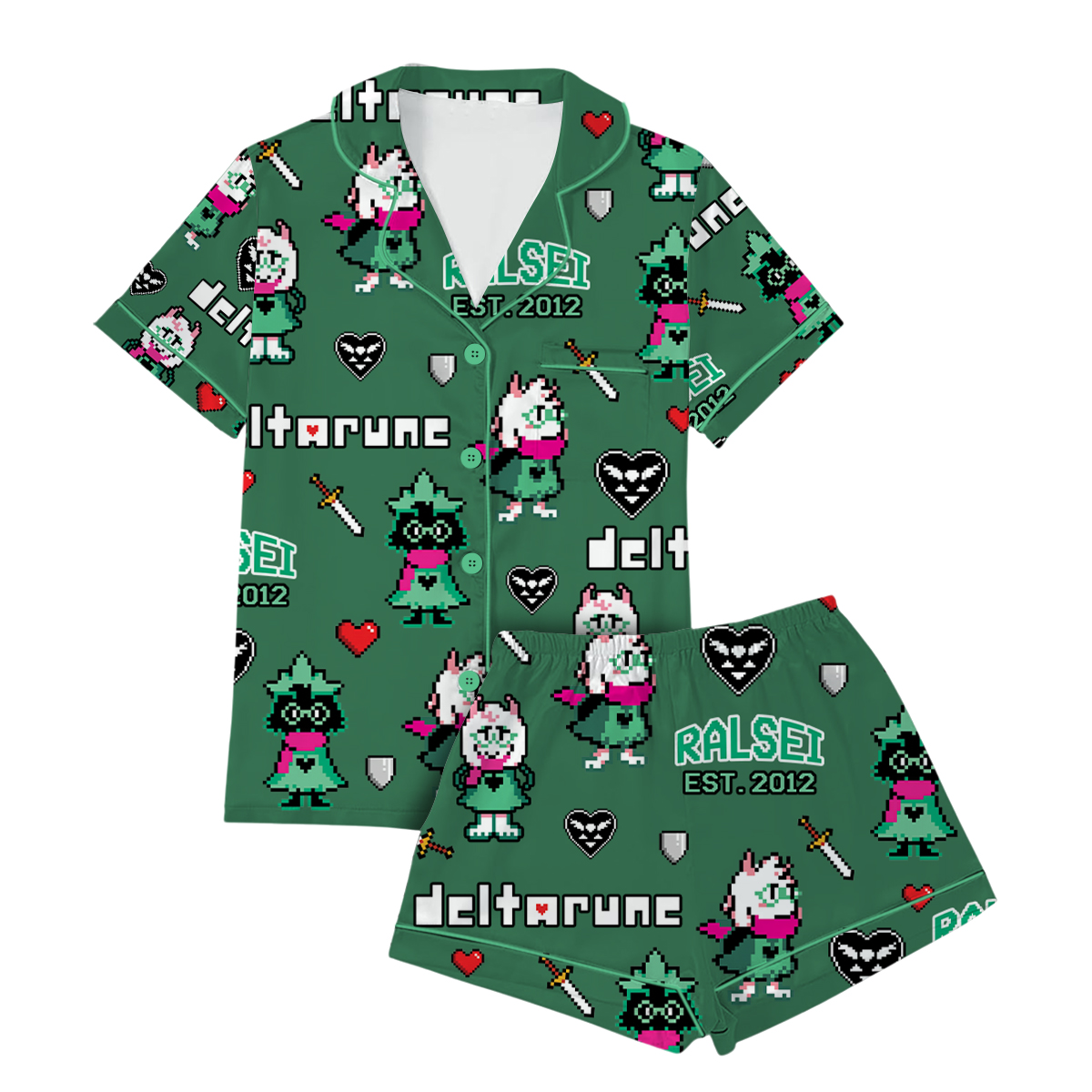 Ralsei Deltarune Game Short Pajamas Set, Ralsei It’s TV Time Meme Tee, DTG Video Game, Unisex Gamer Matching Gift Shirt - Image 4