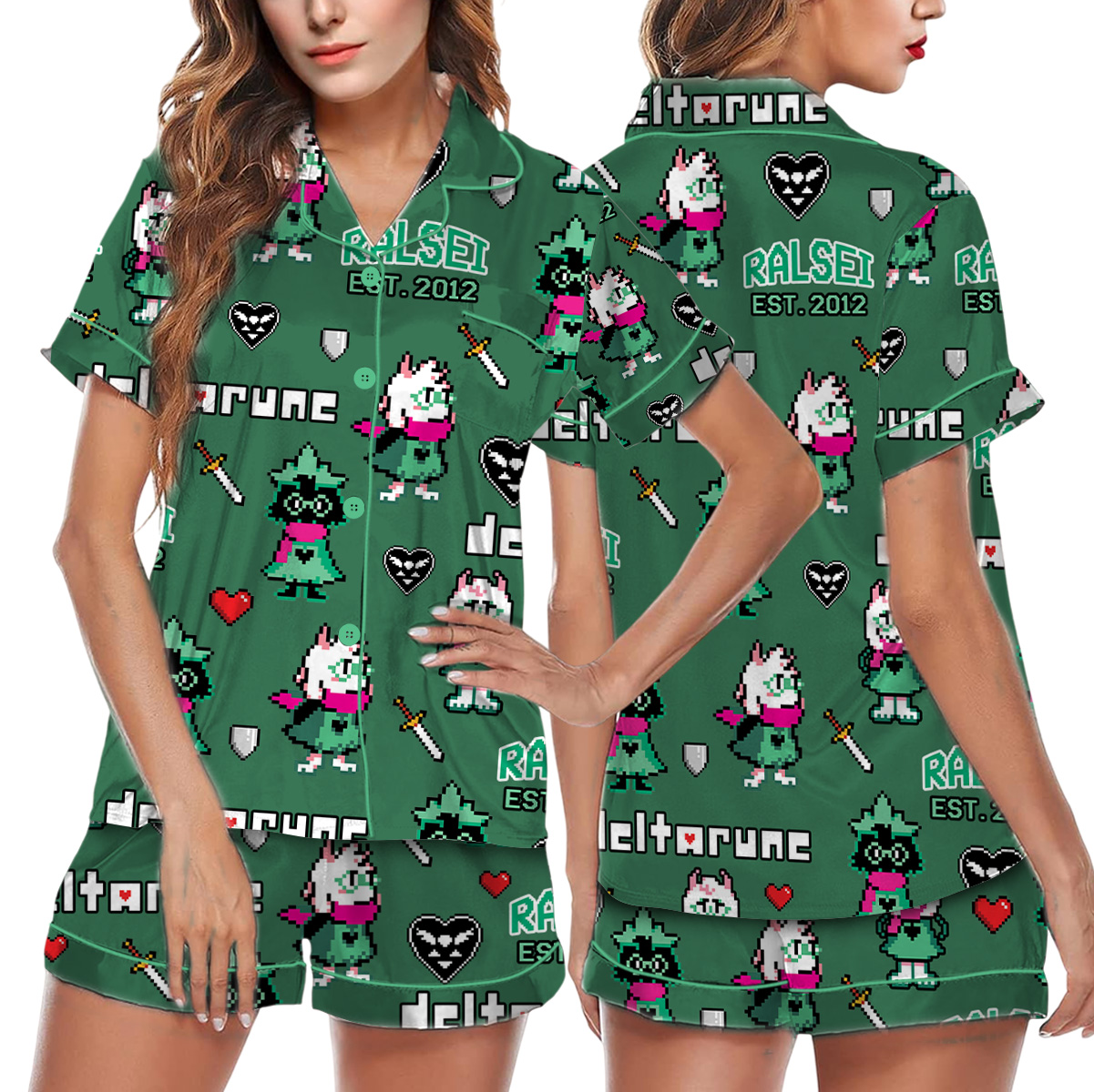 Ralsei Deltarune Game Short Pajamas Set, Ralsei It’s TV Time Meme Tee, DTG Video Game, Unisex Gamer Matching Gift Shirt - Image 3