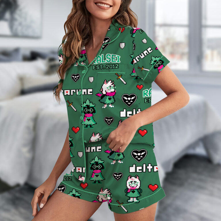 Ralsei Deltarune Game Short Pajamas Set, Ralsei It’s TV Time Meme Tee, DTG Video Game, Unisex Gamer Matching Gift Shirt