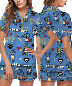 Berdly Deltarune Game Short Pajamas Set, Berdly It’s TV Time Meme Tee, DTG Video Game, Unisex Gamer Matching Gift Shirt