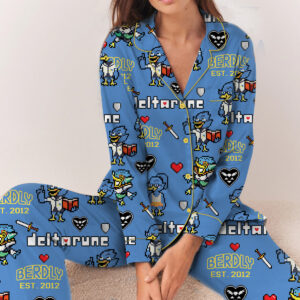 Berdly Deltarune Game Long Pajamas Set, Berdly It’s TV Time Meme Tee, DTG Video Game, Unisex Gamer Matching Gift Shirt