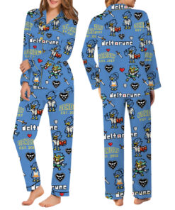 Alternative view of Berdly Deltarune Game Long Pajamas Set, Berdly It’s TV Time Meme Tee, DTG Video Game, Unisex Gamer Matching Gift Shirt