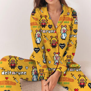 Noelle Holiday Deltarune Game Long Pajamas Set, Noelle Holiday It’s TV Time Meme Tee, DTG Video Game, Unisex Gamer Matching Gift Shirt