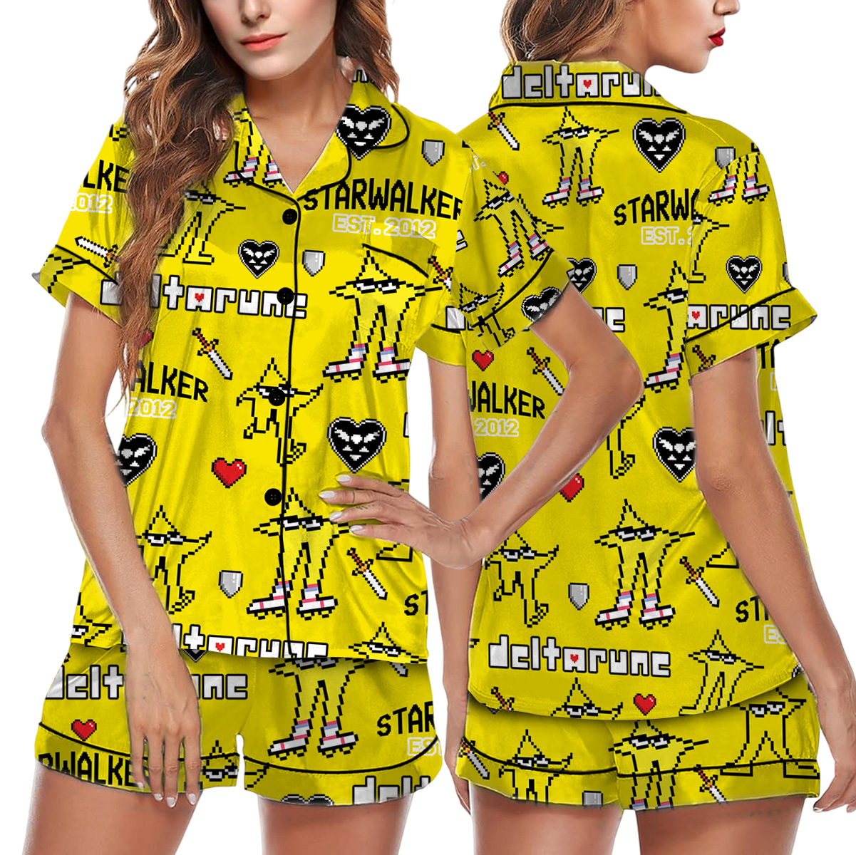Starwalker Deltarune Game Short Pajamas Set, Starwalker It’s TV Time Meme Tee, DTG Video Game, Unisex Gamer Matching Gift Shirt