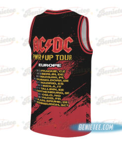 Alternative view of AC/DC Basketball Jersey, Vintage Rock Band Fan Gift, Concert Style Tee