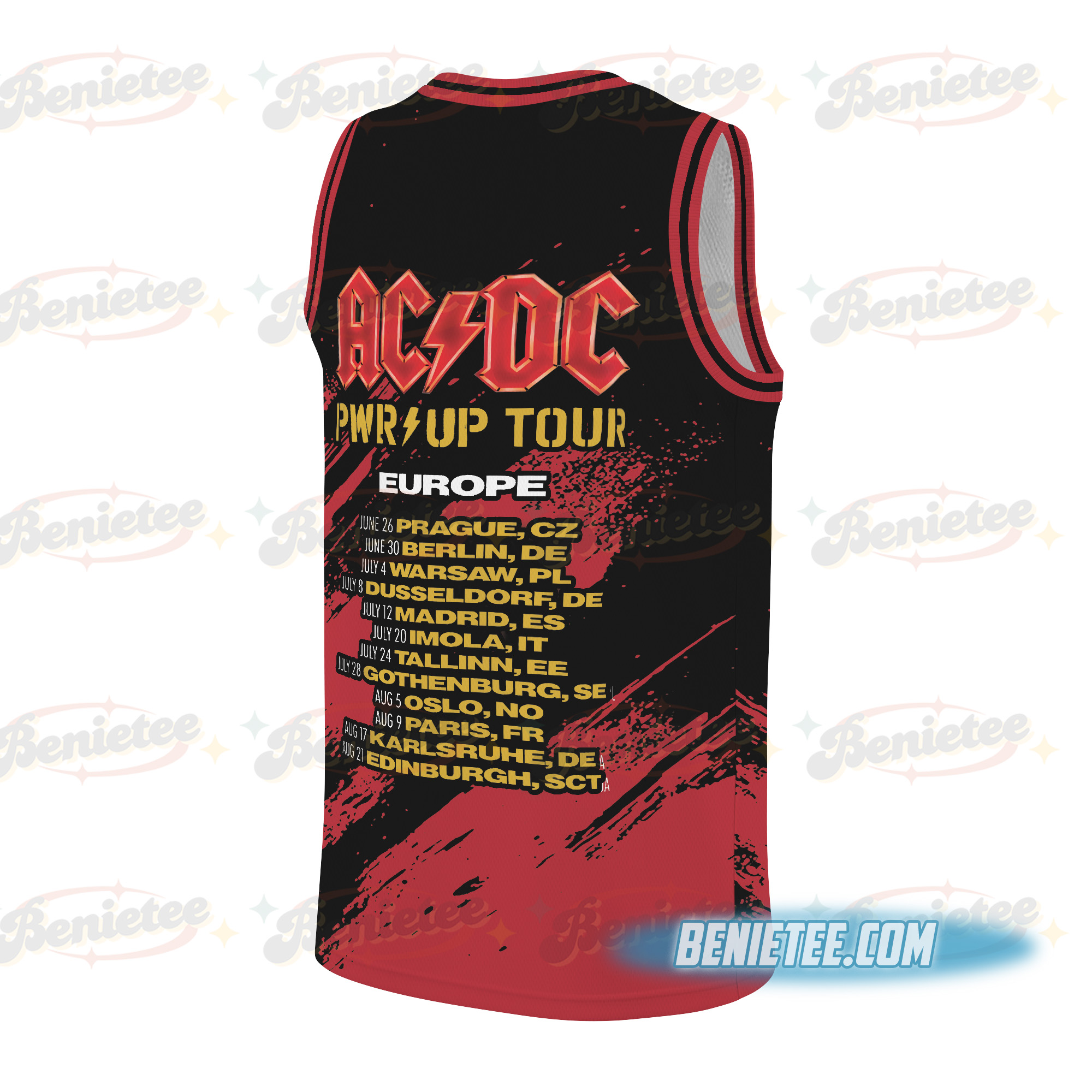 AC/DC Basketball Jersey, Vintage Rock Band Fan Gift, Concert Style Tee - Image 2