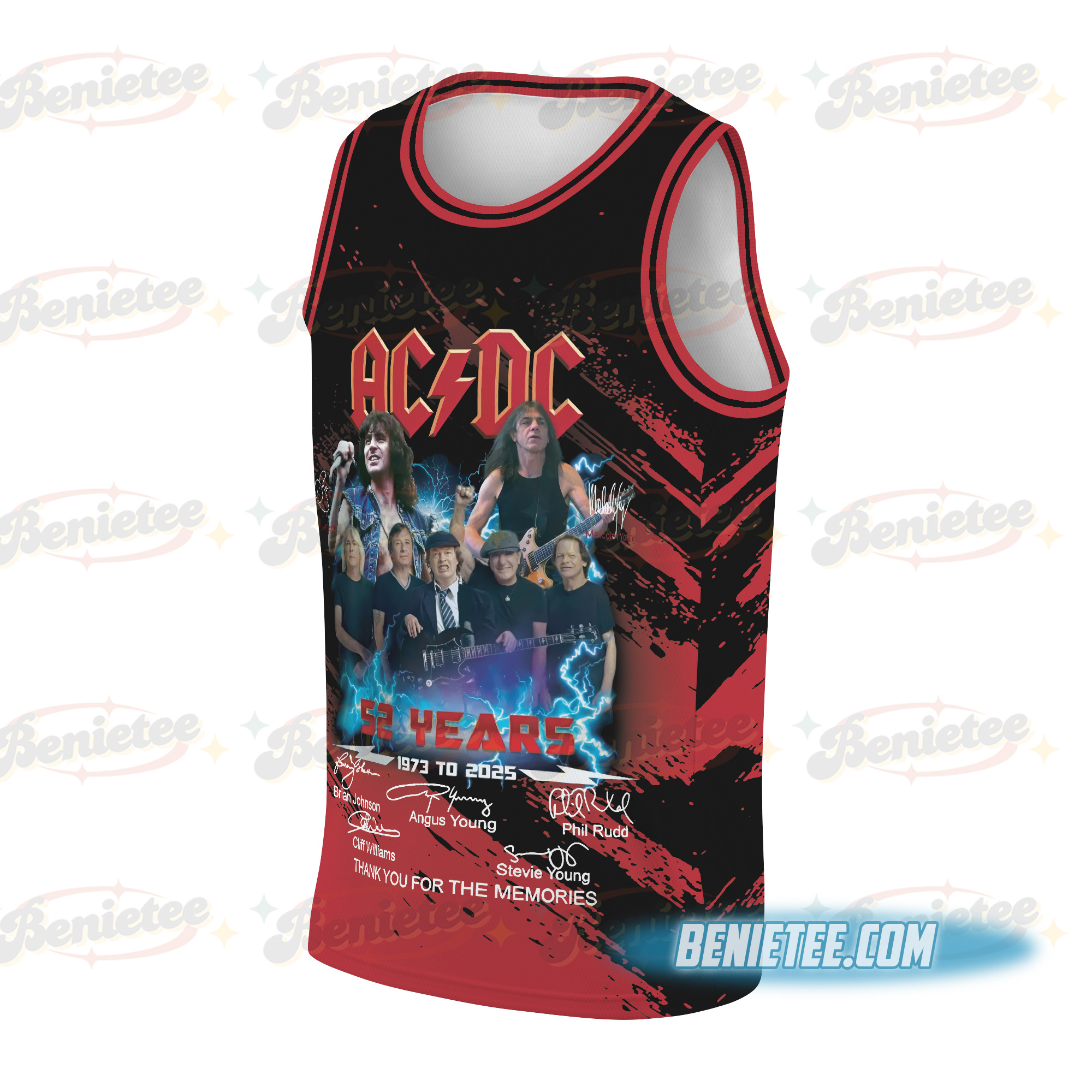 AC/DC Basketball Jersey, Vintage Rock Band Fan Gift, Concert Style Tee - Image 3