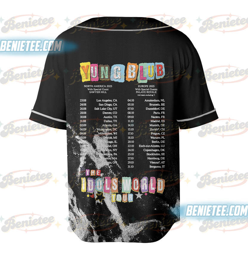 Yungblud 2025 Concert Baseball Jersey, 2025 Yungblud Idols World Tour Jersey, Yungblud Idols Shirt, Yungblud Fan Gift, Yungblud Merch, Yungblud Shirt - Image 3