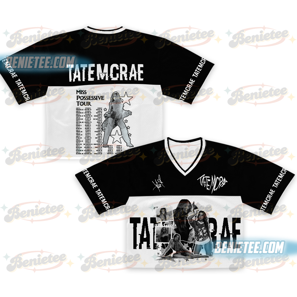 Tate McRae Concert Football Jersey Croptop, Miss Possessive Tour 2025 Tate McRae Shirt, Tate McRae Merch, Tate McRae Tour Shirt, Tate McRae Fans Gift Shirt