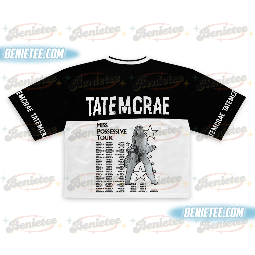 Tate McRae Concert Football Jersey Croptop, Miss Possessive Tour 2025 Tate McRae Shirt, Tate McRae Merch, Tate McRae Tour Shirt, Tate McRae Fans Gift Shirt - Image 2