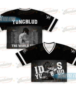 Yung blud Collage Football Jersey Croptop, Vintage Band Shirt, Alt Rock Jersey, Grunge Aesthetic Shirt, Yung blud Merch Shirt