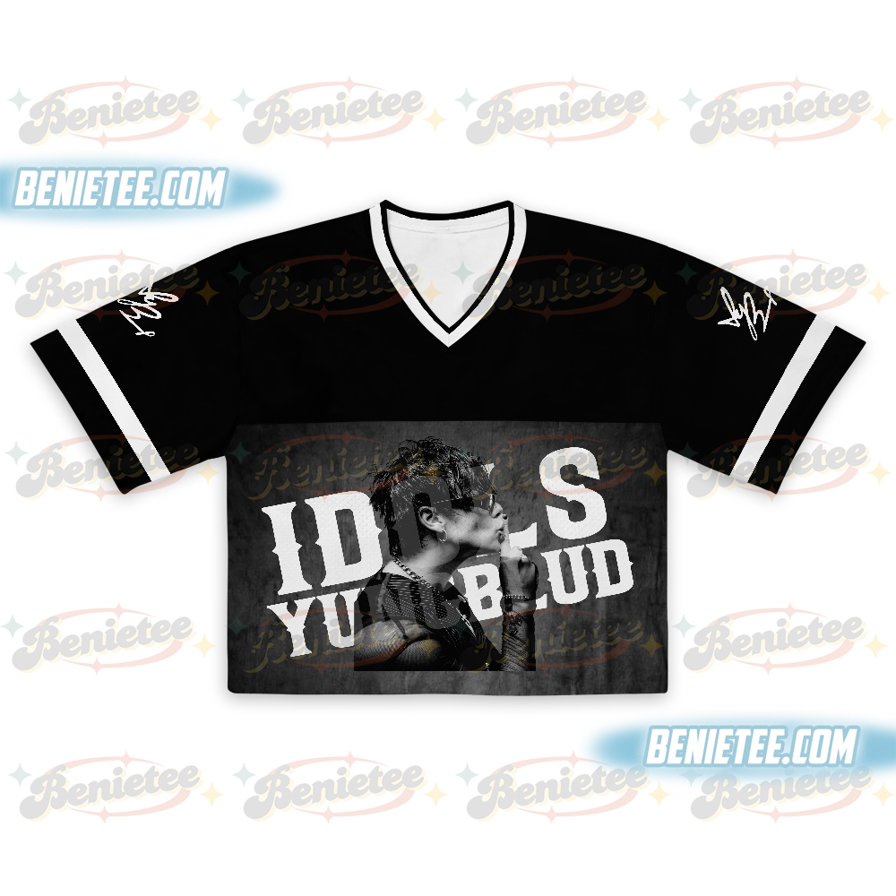 Yung blud Collage Football Jersey Croptop, Vintage Band Shirt, Alt Rock Jersey, Grunge Aesthetic Shirt, Yung blud Merch Shirt - Image 2