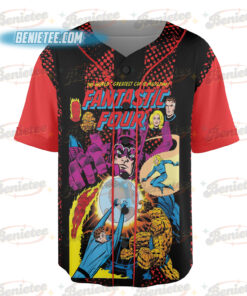 Alternative view of Fantastic Four Jersey, Vintage Fantastic Four First Steps Jersey, Fantastic 4 Comic Reed Richards Sue Storm Tee