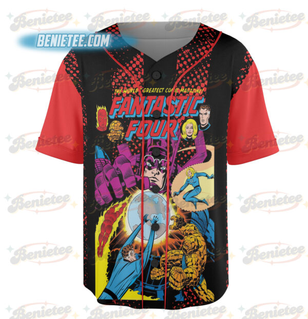 Alternative view of Fantastic Four Jersey, Vintage Fantastic Four First Steps Jersey, Fantastic 4 Comic Reed Richards Sue Storm Tee