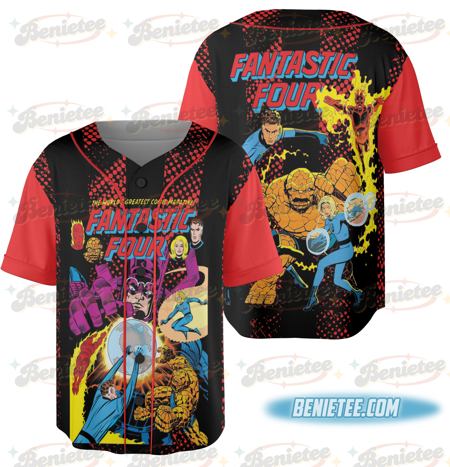 Fantastic Four Jersey, Vintage Fantastic Four First Steps Jersey, Fantastic 4 Comic Reed Richards Sue Storm Tee - Image 3
