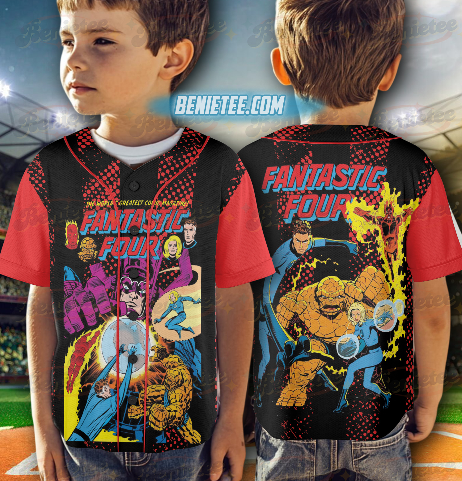 Fantastic Four Jersey, Vintage Fantastic Four First Steps Jersey, Fantastic 4 Comic Reed Richards Sue Storm Tee - Image 5