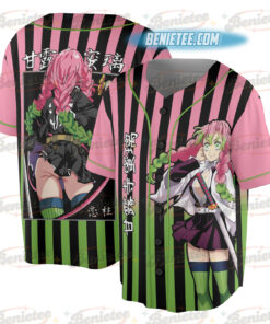 Mitsuri Kanroji Demon Slayer Kimetsu no Yaiba Anime Manga Kawaii Baseball Jersey