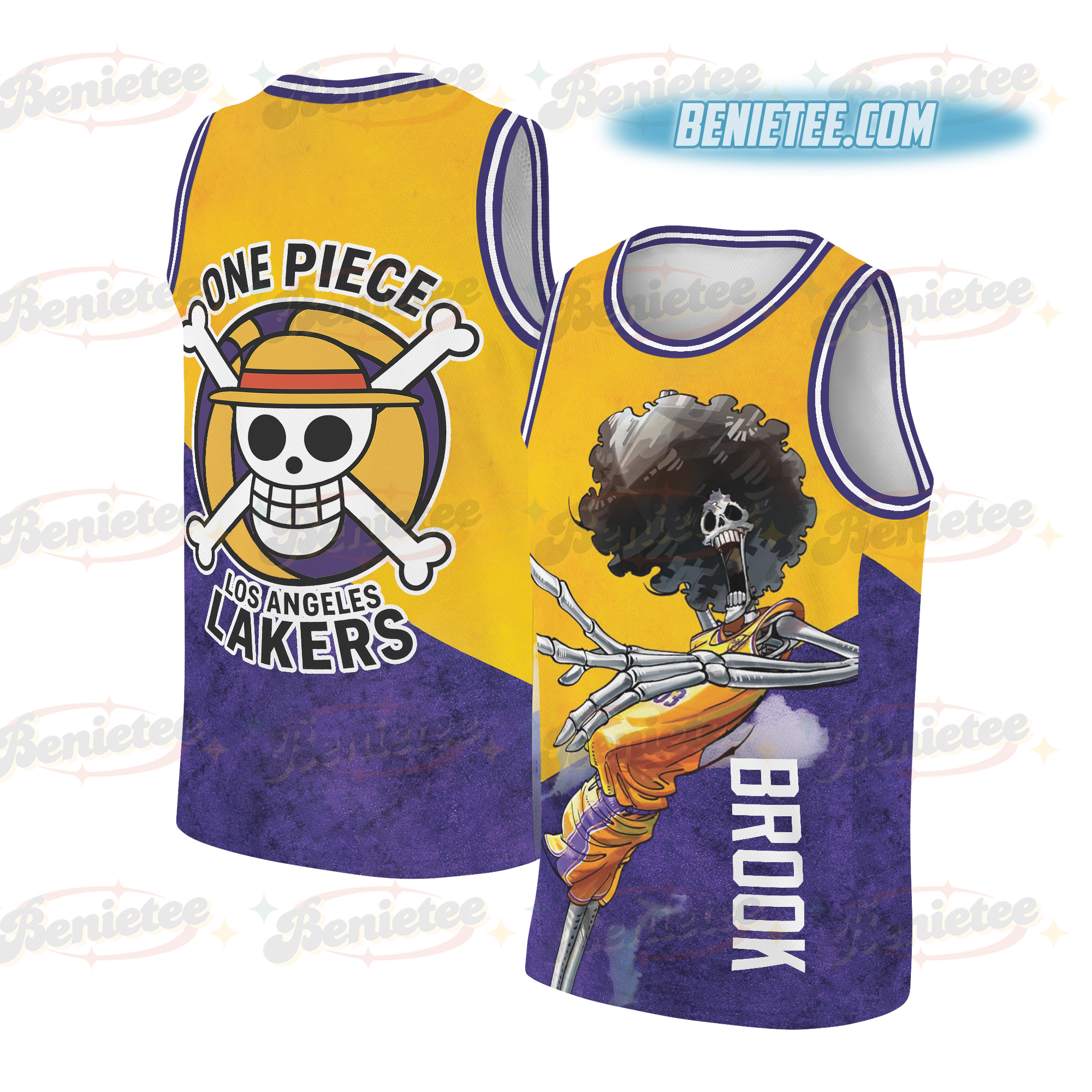 Lakers One Piece Anime Basketball Jersey