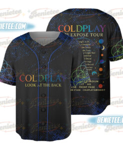 Coldplay Music Spheres Tour Baseball Jersey, Unisex Moonlight Graphic Jersey, Concert Merch Fan Gift, Band Tour Apparel