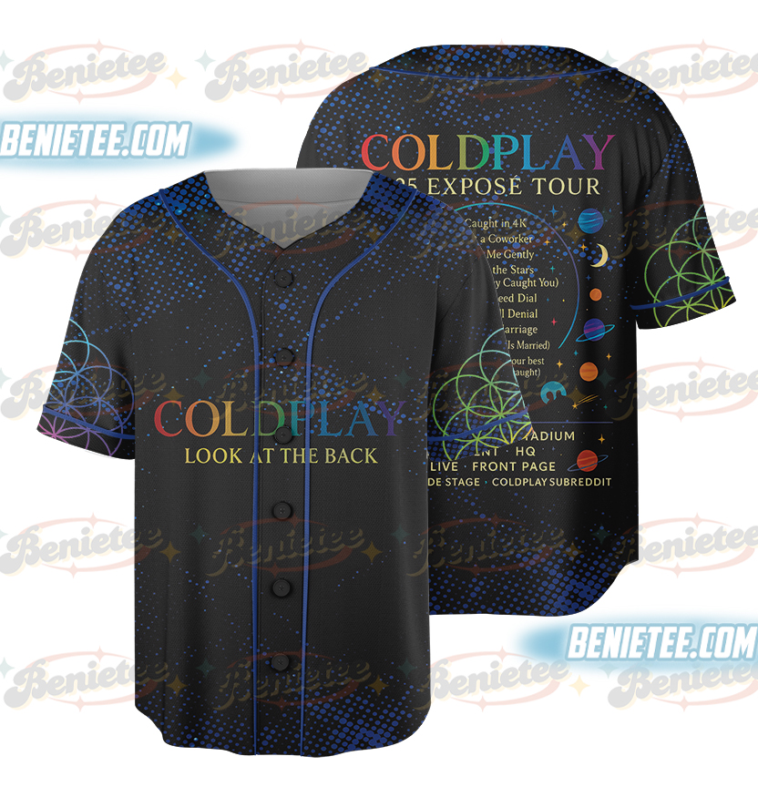 Coldplay Music Spheres Tour Baseball Jersey, Unisex Moonlight Graphic Jersey, Concert Merch Fan Gift, Band Tour Apparel