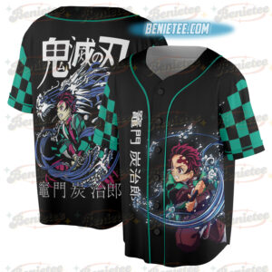 Vintage Demon Slayer Baseball Jersey Shirt