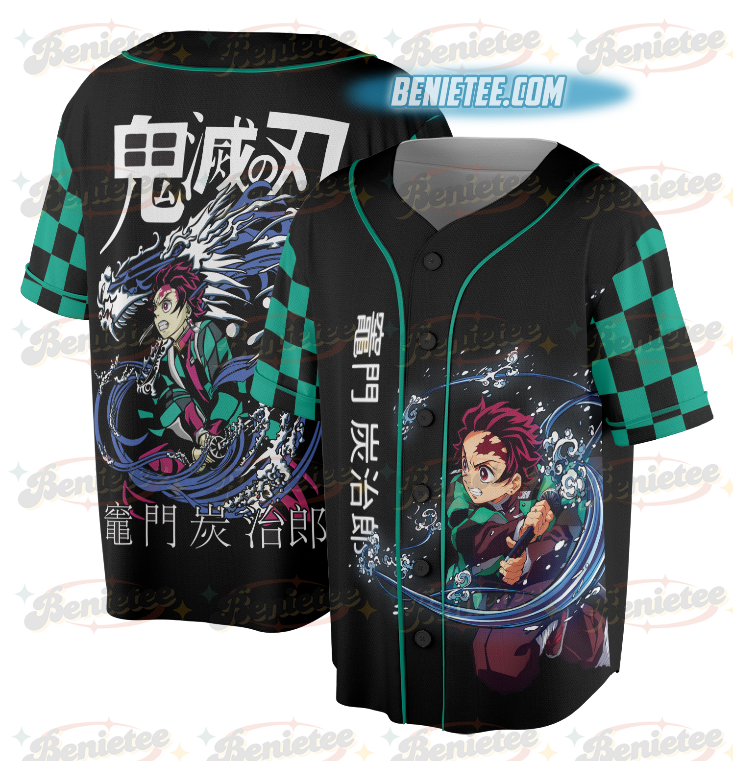 Vintage Demon Slayer Baseball Jersey Shirt