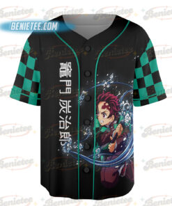Alternative view of Vintage Demon Slayer Baseball Jersey Shirt
