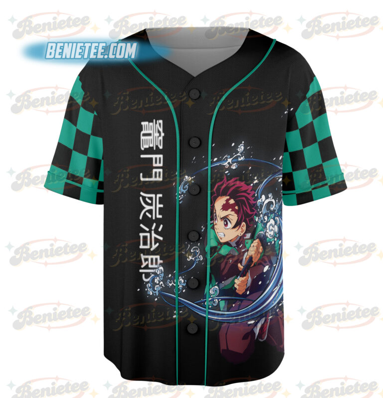 Alternative view of Vintage Demon Slayer Baseball Jersey Shirt