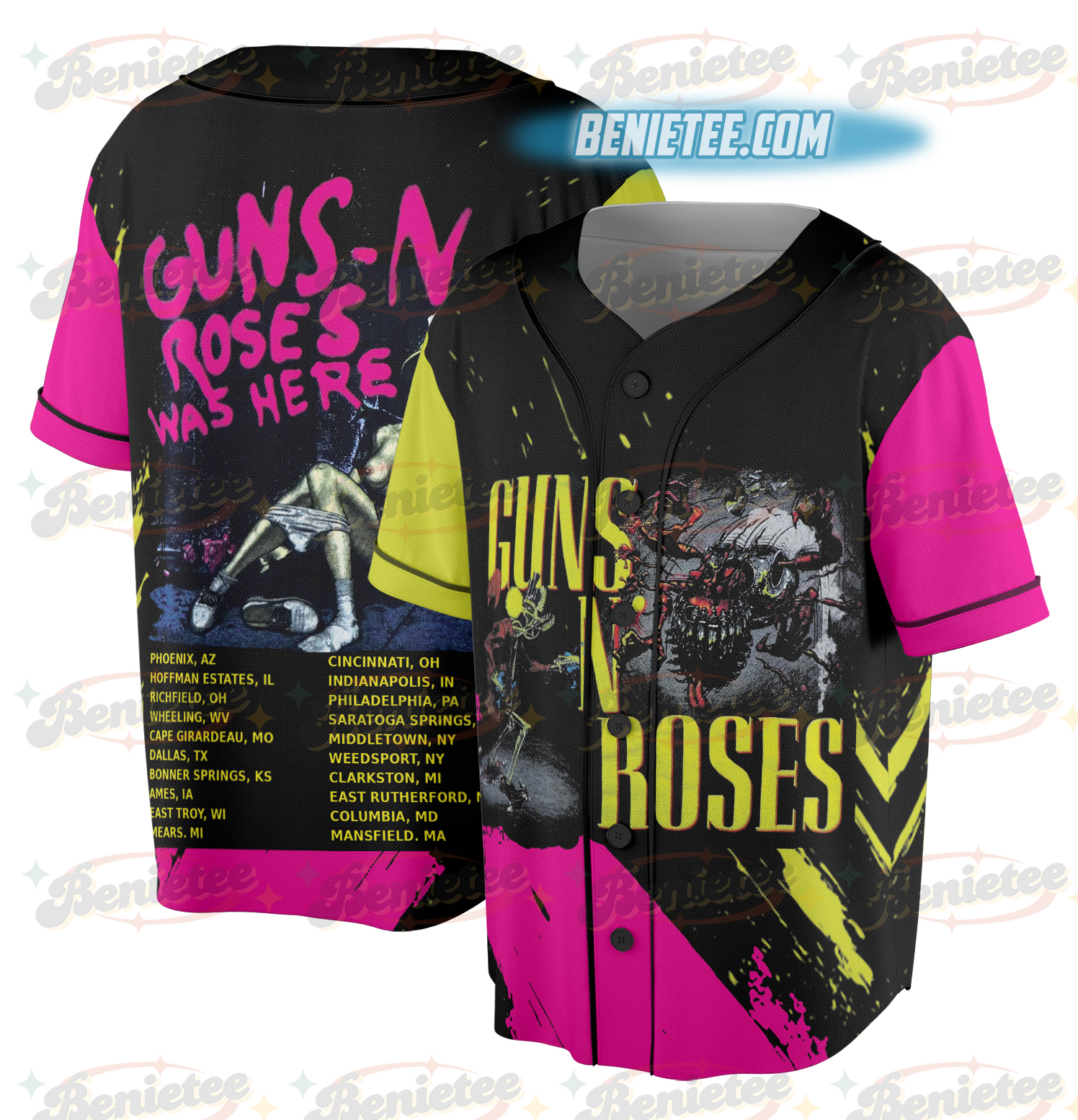 Guns and Roses Concert Band Shirt, American Hard Rock Band Shirt