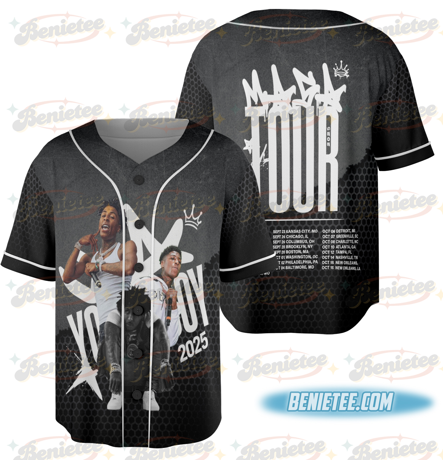 NBA Youngboy Masa Tour Baseball Jersey - Image 3