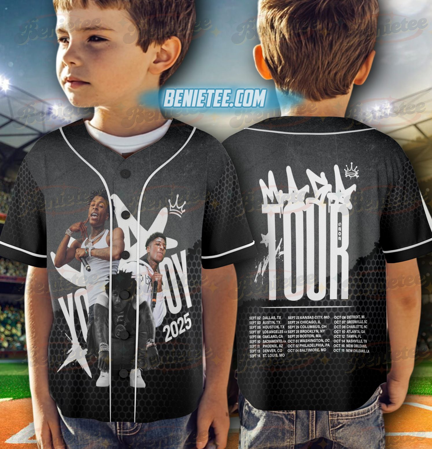 NBA Youngboy Masa Tour Baseball Jersey - Image 6