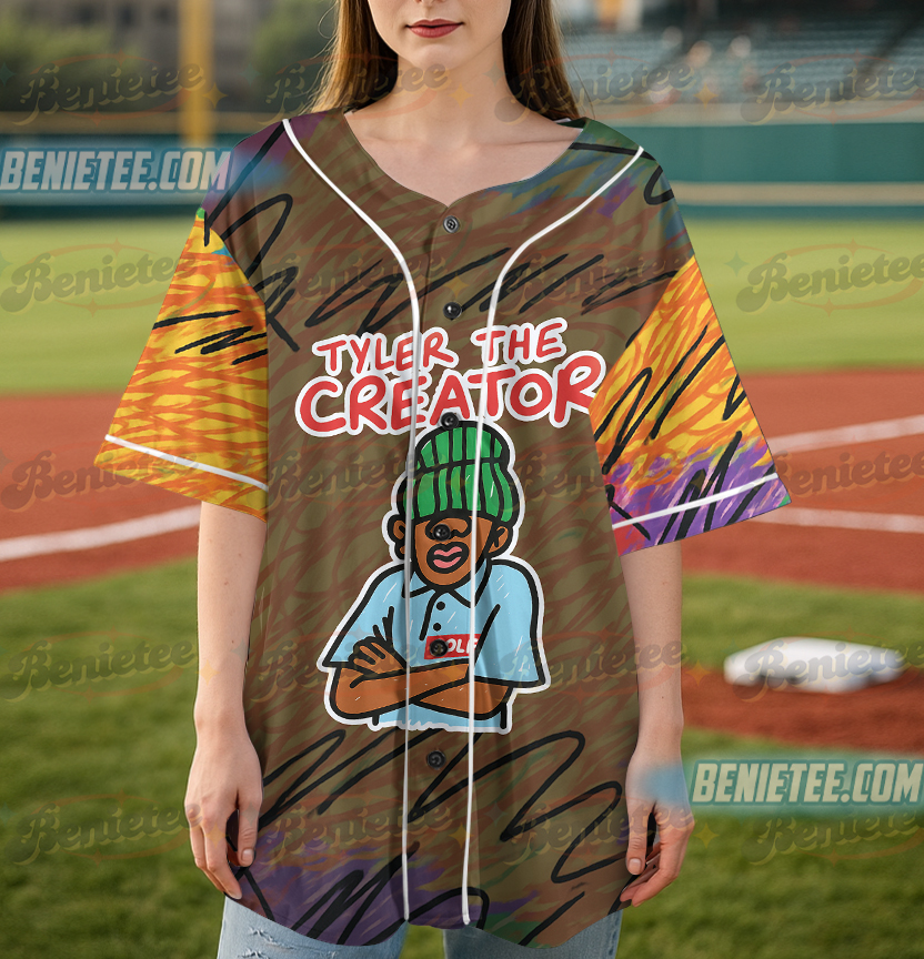 Retro Hip Hop Aesthetic Tee, Tyler The Creator Style Jersey Shirt, Unisex Cartoon Rap T-Shirt - Image 4