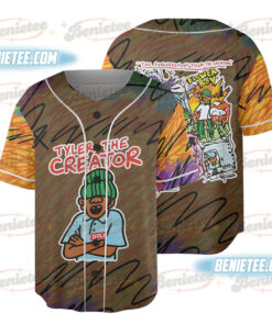 Retro Hip Hop Aesthetic Tee, Tyler The Creator Style Jersey Shirt, Unisex Cartoon Rap T-Shirt