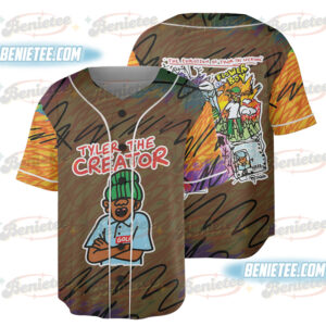 Retro Hip Hop Aesthetic Tee, Tyler The Creator Style Jersey Shirt, Unisex Cartoon Rap T-Shirt